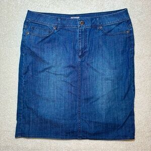 J. Jill Women's Denim Jean Stretch Skirt Knee Length, Blue, Size 10